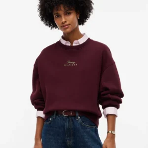 Tommy Hilfiger dámská vínová mikina WW0WW51724-XIH M
