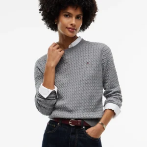 Tommy Hilfiger dámský šedý svetr WW0WW44993-P7D S